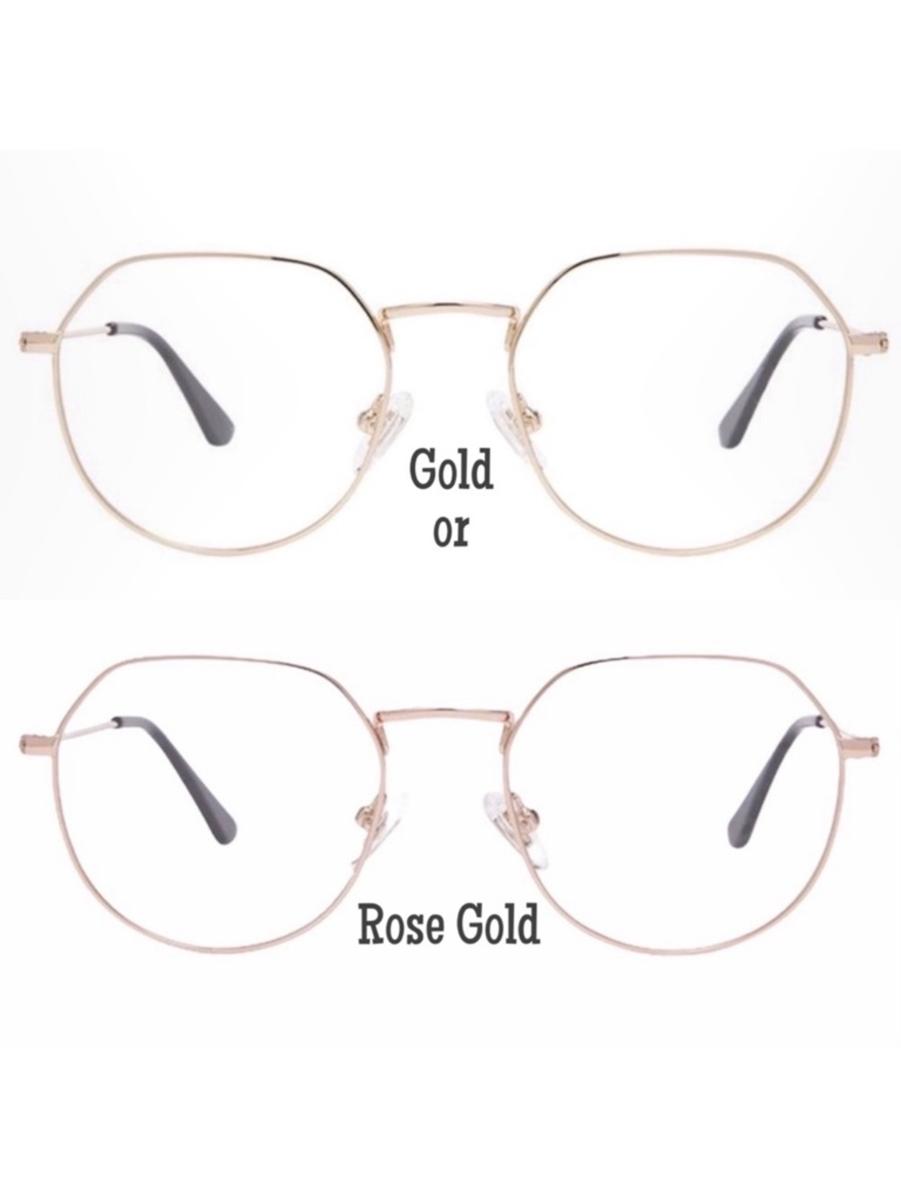 DIFF James Blue Light Glasses Gold or Rose Gold Frame Blue Light Blocking Lens